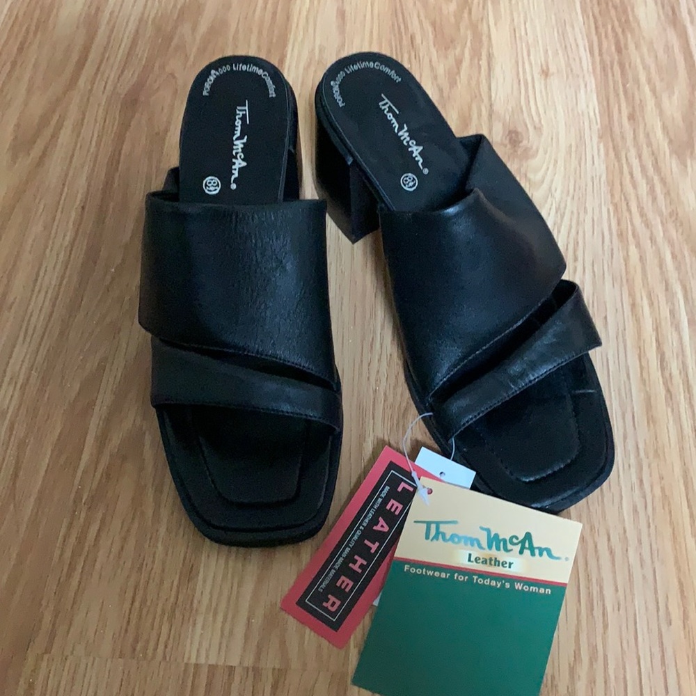 Black chunky Block heel sandals 8.5 Y2k Trendy